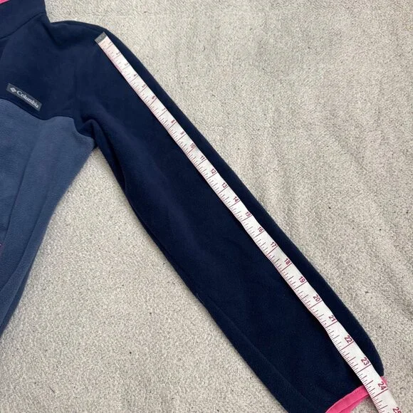 Columbia Womens XS Fleece Pullover Nocturnal & Camellia Rose Half Snap Closure - Picture 9 of 13